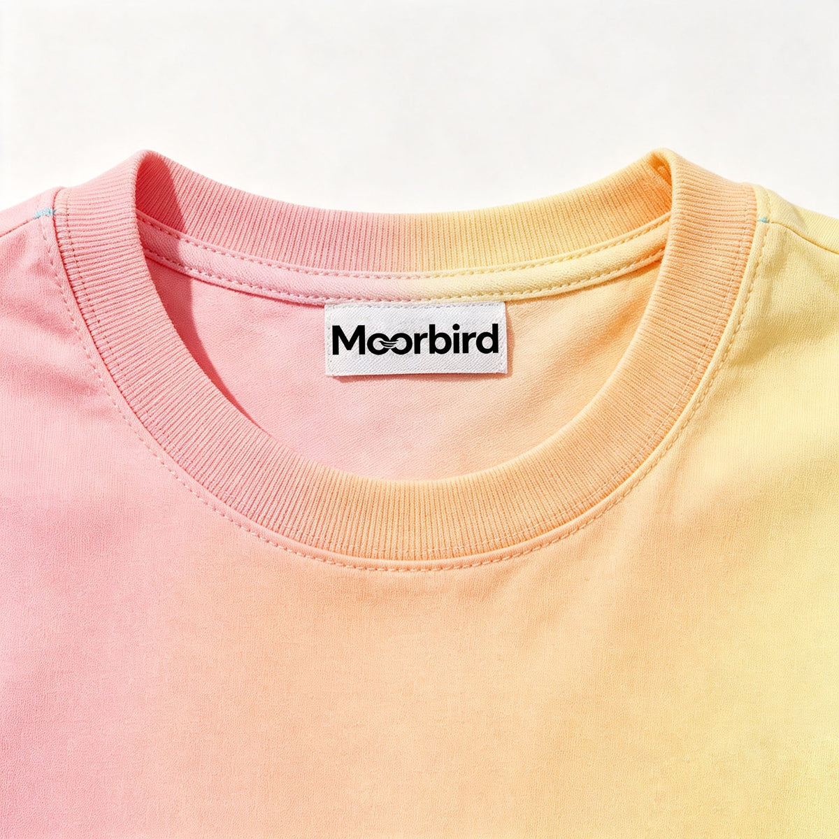 Moorbird Women’s Gradient Tie‑Dye Crew Neck Short Sleeve T‑Shirt, Dopamine Vibrant Color Summer Basic Tee, Soft Cotton‑Blend Relaxed Fit Casual Daily Street Vacation Top