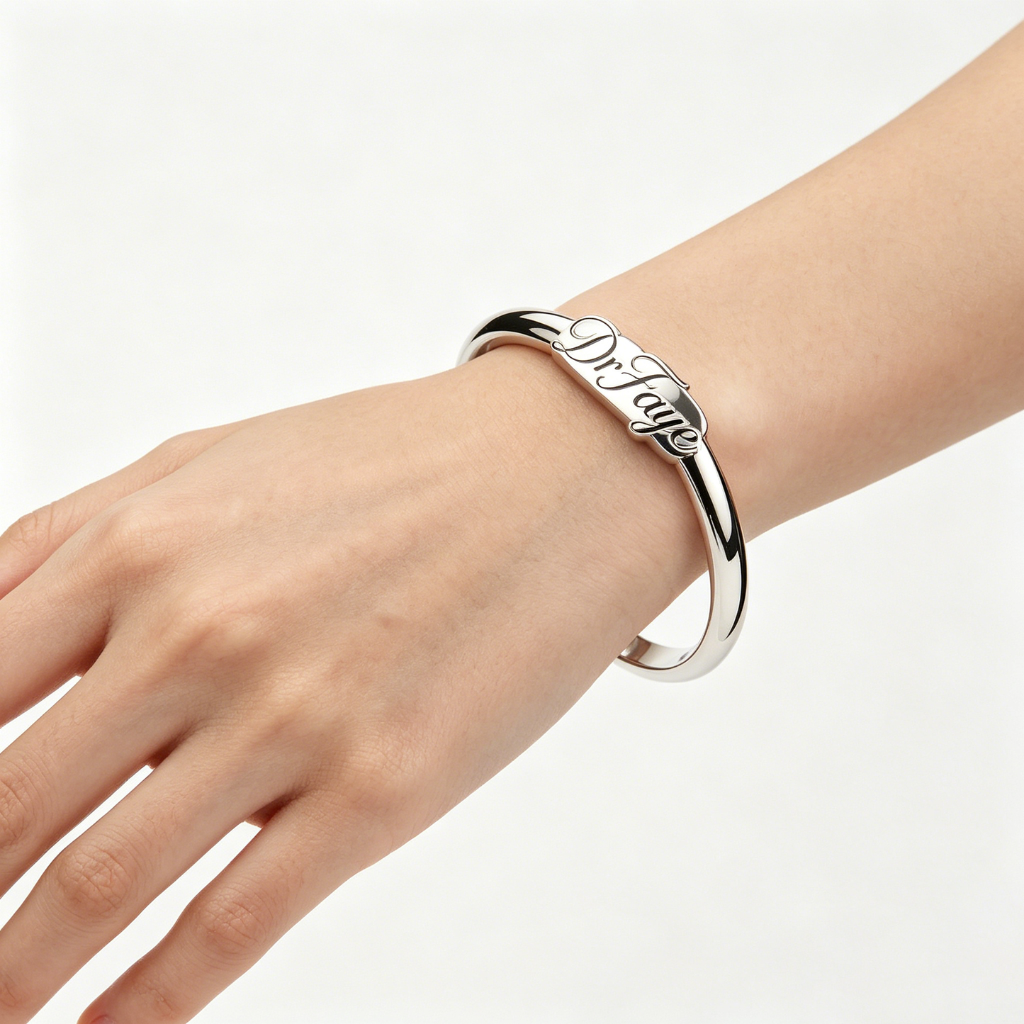 DrFaye Sleek Silver Bangle Bracelet, Hypoallergenic & Tarnish-Resistant, Stackable Cuff Jewelry for Women