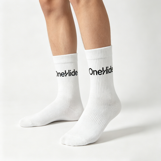 OneHide Premium Crew Socks, Soft Breathable Cotton Socks for Men & Women, Classic White Casual Socks for Everyday Wear, Athletic & Lifestyle