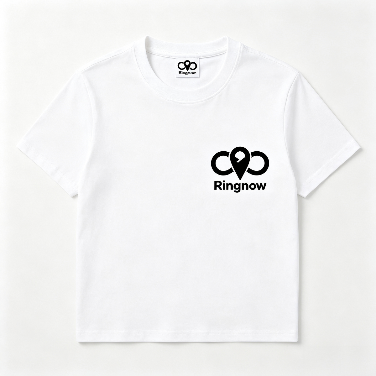 Ringnow Casual Cropped T‑Shirt, Classic Crewneck Short Sleeve Basic Crop Top