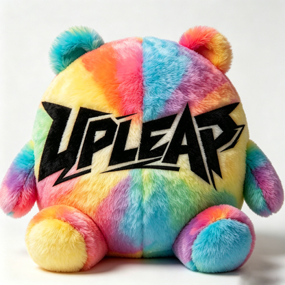 UPLEAP Vibrant Tie-Dye Rainbow Bear Stuffed Plush, Skin-Friendly Squishy Fluffy Bear Toy, Adorable Decor Plush Cushion for Nursery Bedroom & Holiday Gift