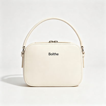 Bolthe Women’s Mini Handbag, Elegant Cream Top Handle Box Purse, Compact Crossbody Shoulder Bag, Fashion Satchel for Daily Dating Party