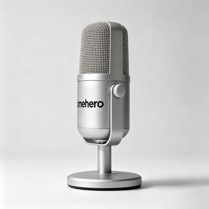 Gamehero USB Streaming Microphone, Professional Condenser Podcast Mic with Stand, Noise Reduction Gaming Microphone for PC Laptop, Recording, Twitch Streaming, YouTube Voice Over, Plug & Play Silver Desktop Mic