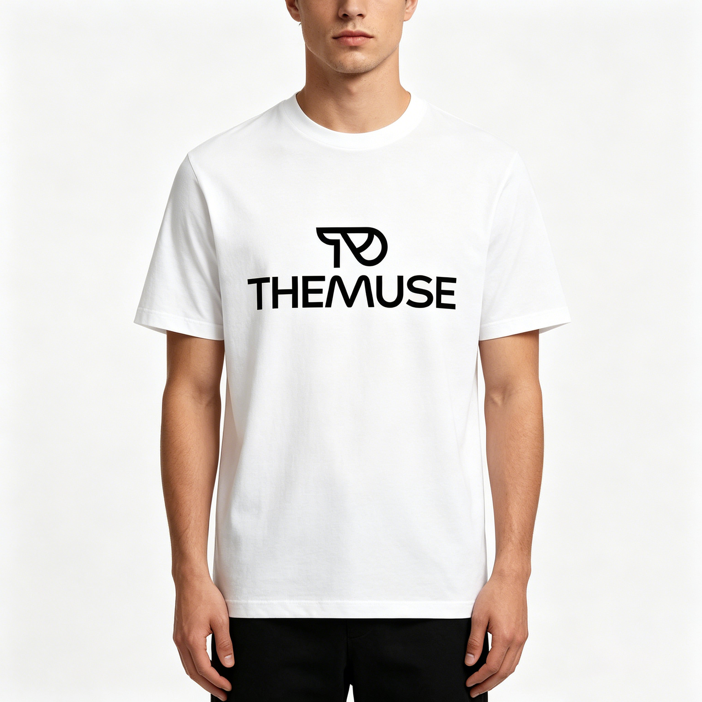 【THEMUSE Minimalist Logo Cotton T-shirt】—— Timeless Style & Everyday Comfort