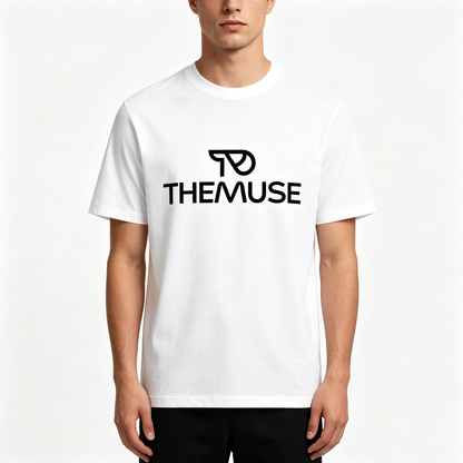 【THEMUSE Minimalist Logo Cotton T-shirt】—— Timeless Style & Everyday Comfort