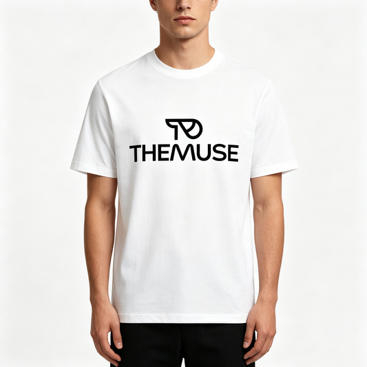 【THEMUSE Minimalist Logo Cotton T-shirt】—— Timeless Style & Everyday Comfort