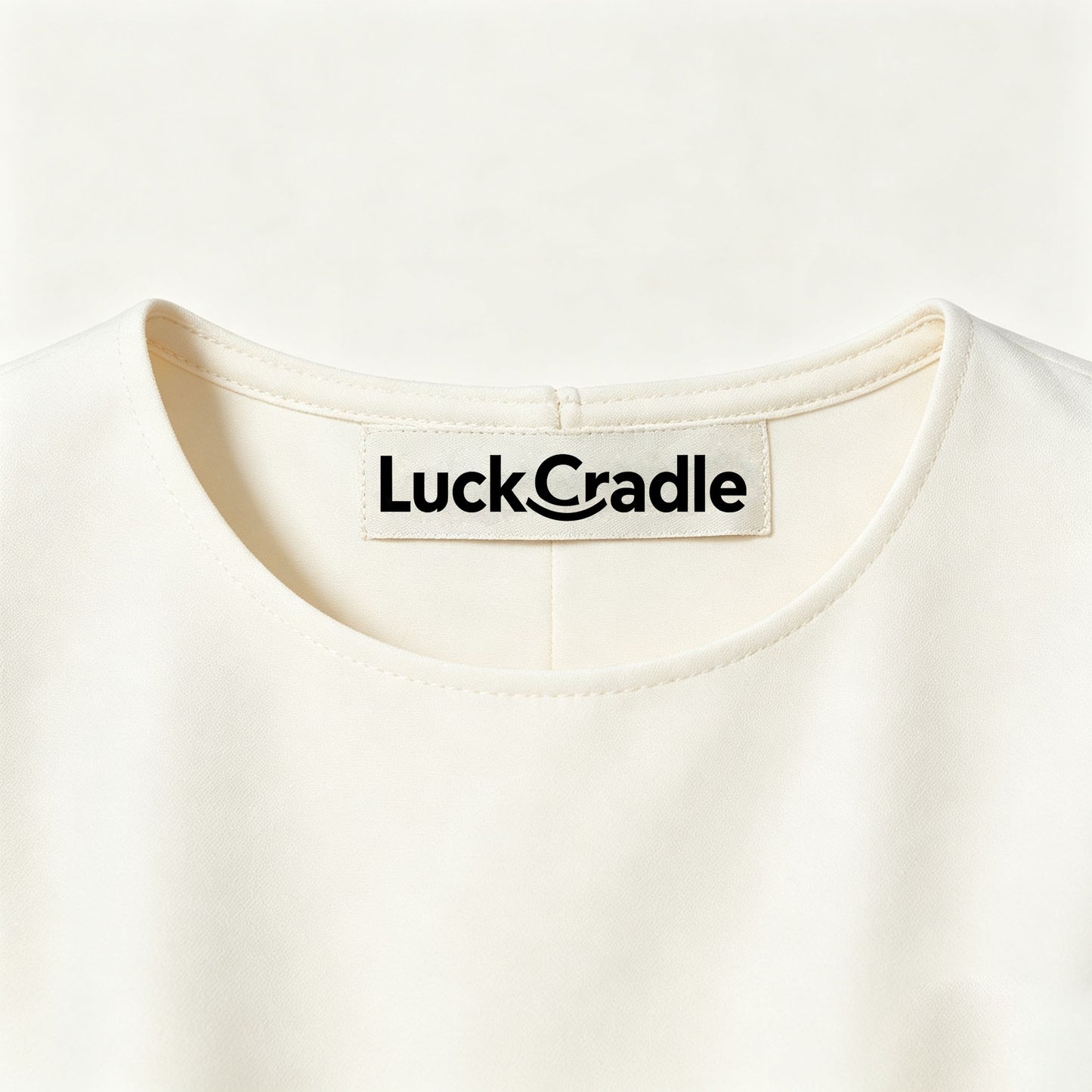 LuckCradle Women's Crew Neck Short Sleeve Flare Mini Dress, Solid Cream‑White Waist‑Fit A‑Line Formal Casual Short Dress