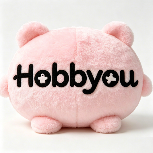 Hobbyou Soft Pink Round Plush Pillow, Cute Stuffed Animal Plushie, Squishy Hugging Toy for Kids & Adults, Decorative Throw Pillow for Bedroom, Sofa, Gifts