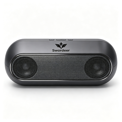 Swordeer Portable Bluetooth Stereo Speaker, Dual Drivers Wireless Audio Player, Rechargeable Personal Stereo Speaker for Home, Travel, Outdoor Party