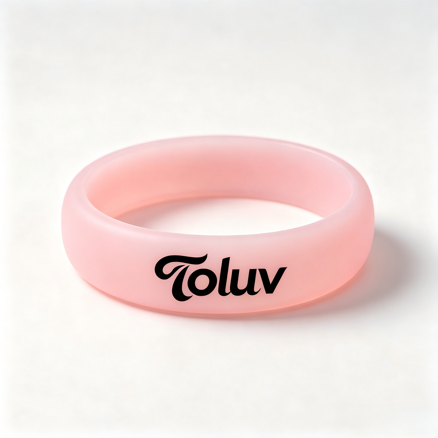Toluv Pastel Pink Silicone Bracelet, Soft Matte Rubber Wristband, Waterproof Comfort Minimalist Bracelets for Sports Daily Casual Jewelry Gift for Women Teen Girls