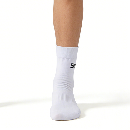 Similart Athletic Crew Socks, Breathable Moisture Wicking Sports Socks for Running, Gym, Training, Casual Daily Wear, White