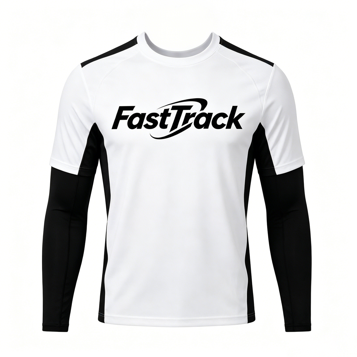 FastTrack Quick Dry Men's Color Block Workout Long Sleeve Tee, Lightweight Athletic Training Top