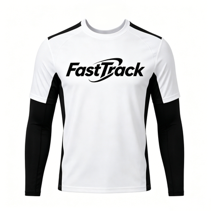 FastTrack Quick Dry Men's Color Block Workout Long Sleeve Tee, Lightweight Athletic Training Top