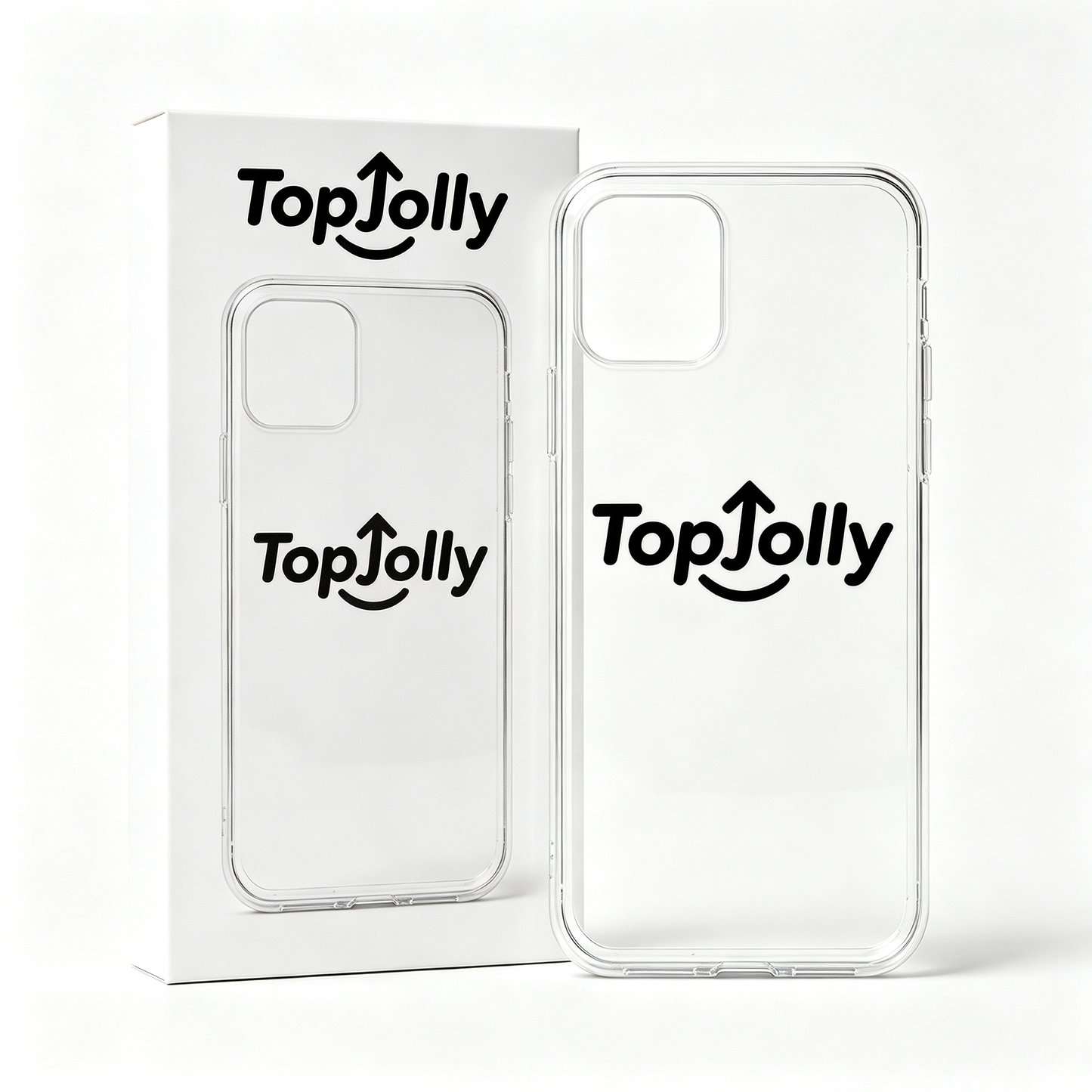 TopJolly Clear Shock‑Absorbing Phone Case, Slim Transparent Protective Cover for Smartphone