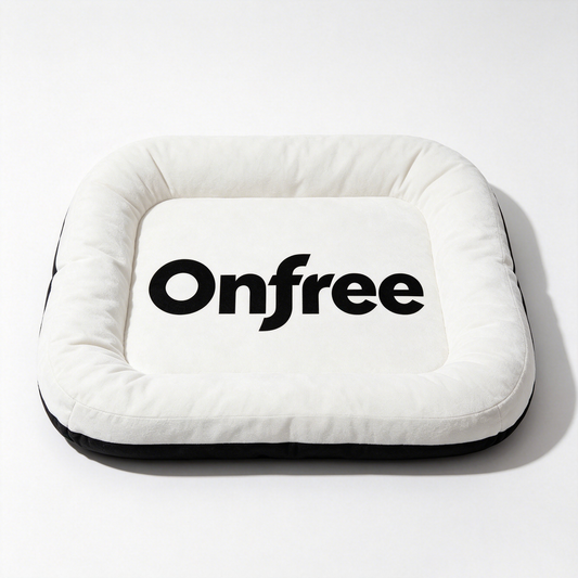 Onfree Square Bolster Pet Bed Cushion, Soft Plush Anti-Slip Dog Cat Sleeping Mat, Washable Comfort Pet Sofa Bed for Small Medium Pets