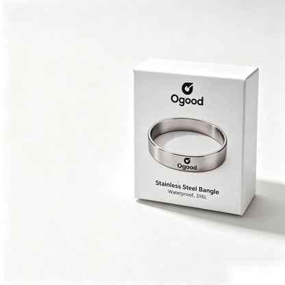 Ogood 316L Stainless Steel Bangle, Classic Matte Metal Bracelet Jewelry for Men and Women