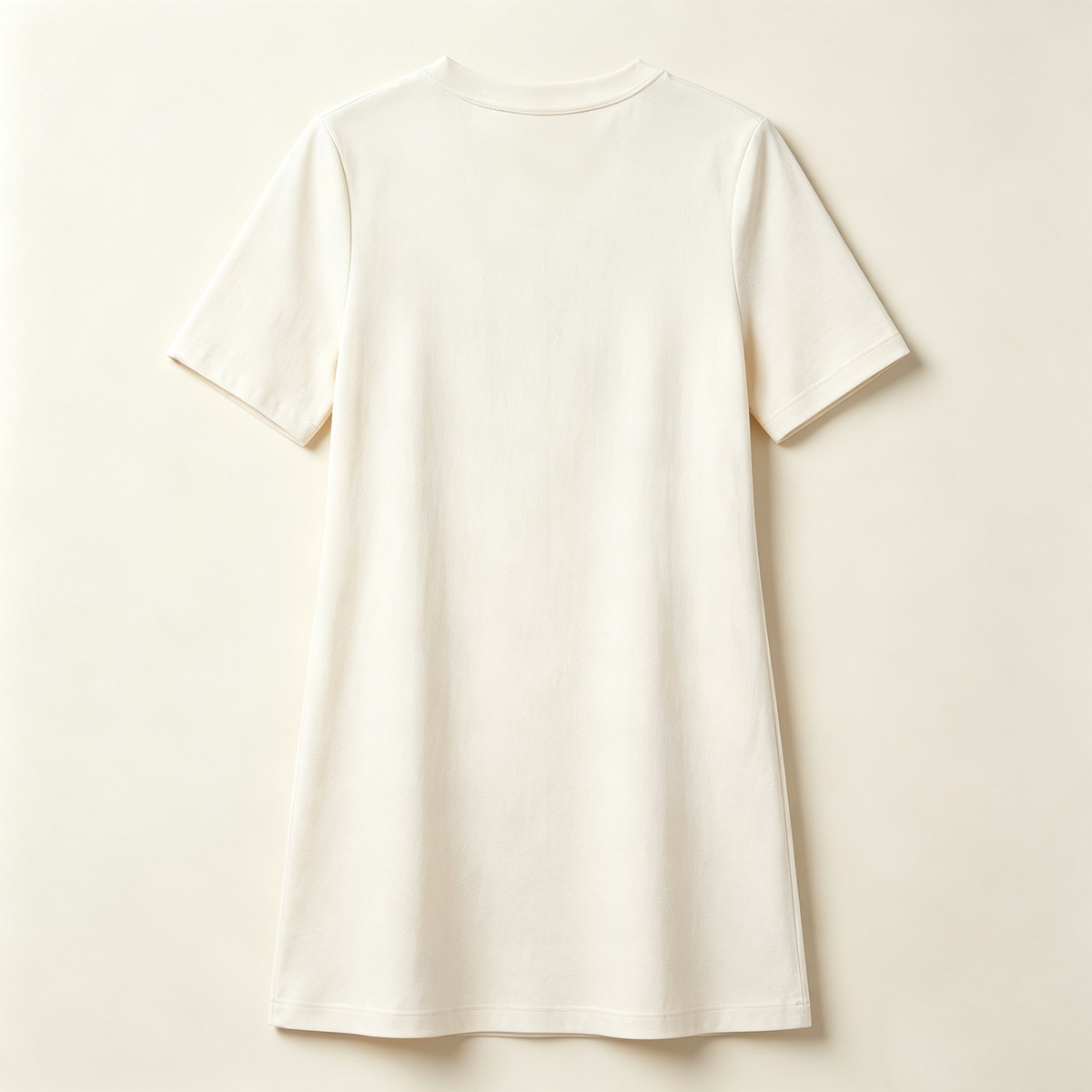 Cloveflow Casual Cotton Blend Tunic Dress, Short Sleeve Crewneck Loose Dress, Fashion Minimalist Summer Mini Dresses for Women