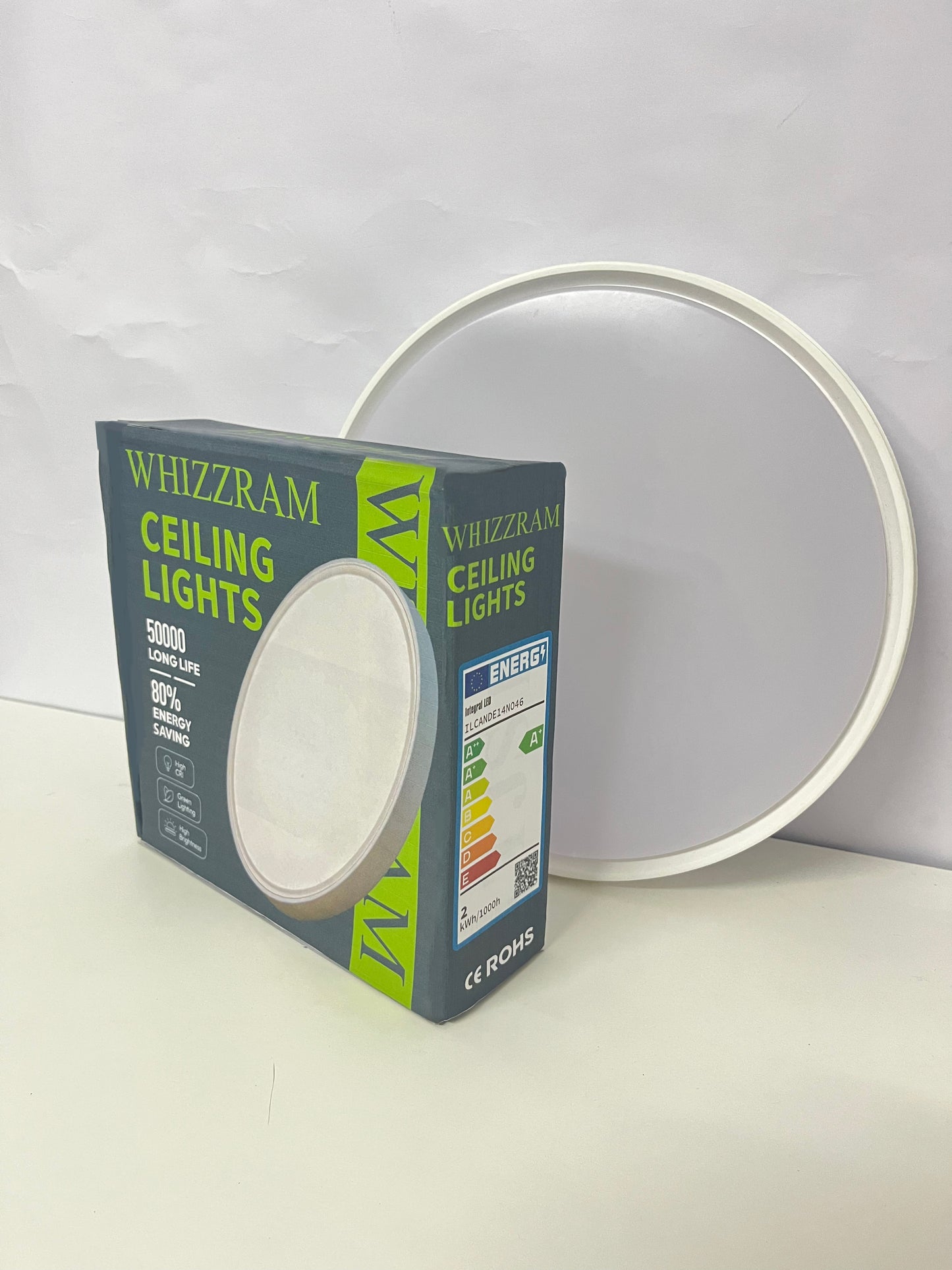WHIZZRAM LED Ceiling Light, 12 Inch Flush Mount Ceiling Light Fixture, Ultra Slim Round Ceiling Lamp, 50000 Hours Long Lifespan, 80% Energy Saving, High Brightness & High CRI, Modern Ceiling Light for Bedroom Kitchen Bathroom Living Room Hallway