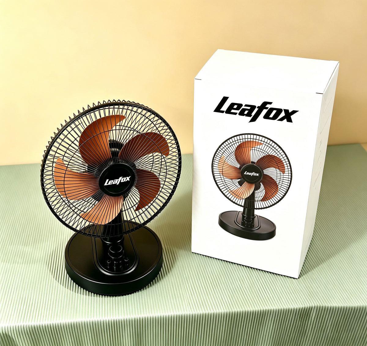 Leafox Electric Fans, Desktop Table Fan with 5 Blades, Adjustable Tilt Angle & Multi Speed Control, Detachable Design, All Parts Can Be Disassembled and Stored in Original Box, Quiet Cooling Fan for Home Bedroom Office Dorm