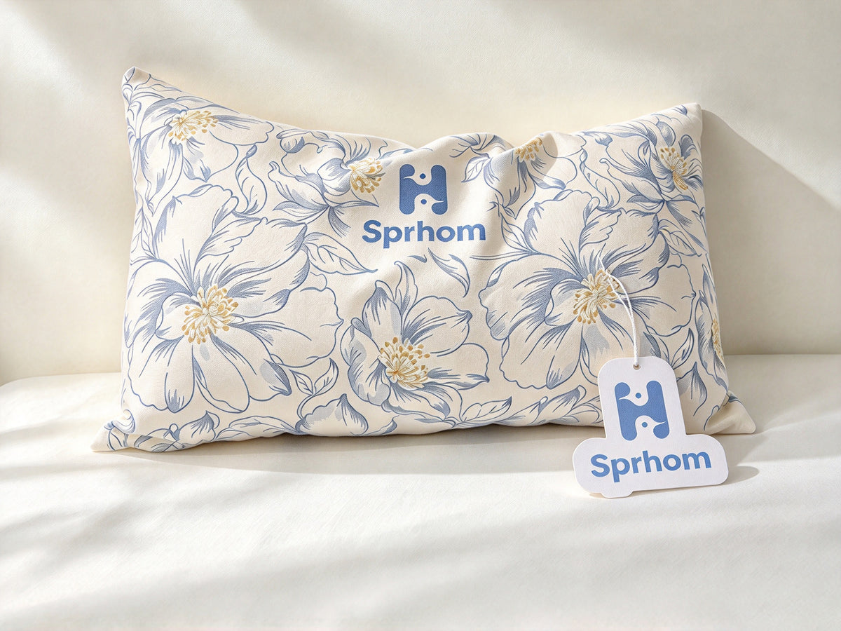 H Sprhom Floral Bed Pillow, Soft Breathable Rectangle Sleeping Pillow, Decorative Throw Pillow for Bedroom Sofa, Support Pillow for Side & Back Sleepers