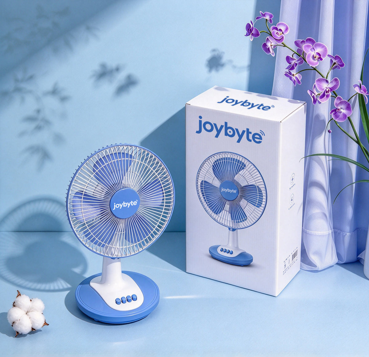 joybyte Electric Fans, Small Table Fan with 3 Speed Settings, Quiet Desk Fan with 90° Oscillation, Personal Cooling Fan for Bedroom, Home, Office & Dorm