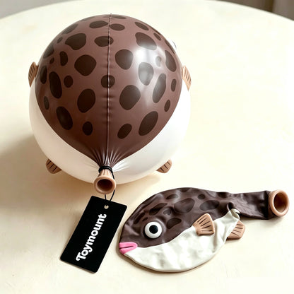 Toymount Puffer Fish Balloon, Cute Animal Foil Balloon, Reusable Inflatable Pufferfish Balloon for Birthday Party, Ocean Theme Decor, Kids Play Toy