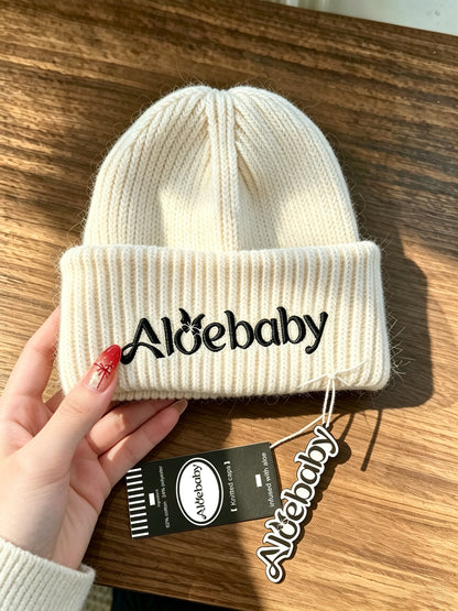 Alobaby Knitted Caps, Aloe Infused Soft Ribbed Beanie Hat, Warm Stretchy Knit Winter Hat, Gentle on Skin, Unisex Cuffed Skull Cap for Daily Outdoor Wear
