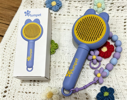 Plumpet Pet Brush, Self Cleaning Slicker Brush for Cats & Dogs, Detachable Design, Portable Pet Grooming Comb, Comes with Gift Box, Removable for Separate Packing