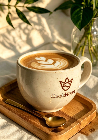 CookHeart Coffee Cups, Speckled Ceramic Latte Mug, Large Wide Mouth Coffee Mug for Cappuccino, Latte, Tea, Microwave & Dishwasher Safe, Home Office Coffee Cup with Gift Box