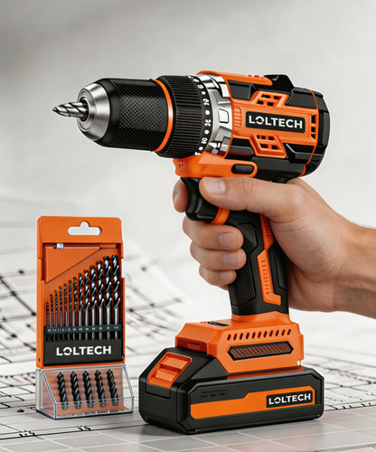 LOLTECH Drill Bits Set, Bits for Power Drills, Multi-Size High Speed Steel Twist Drill Bit Kit, Multipurpose Drilling Bits for Wood, Metal, Plastic, DIY Home & Construction Use
