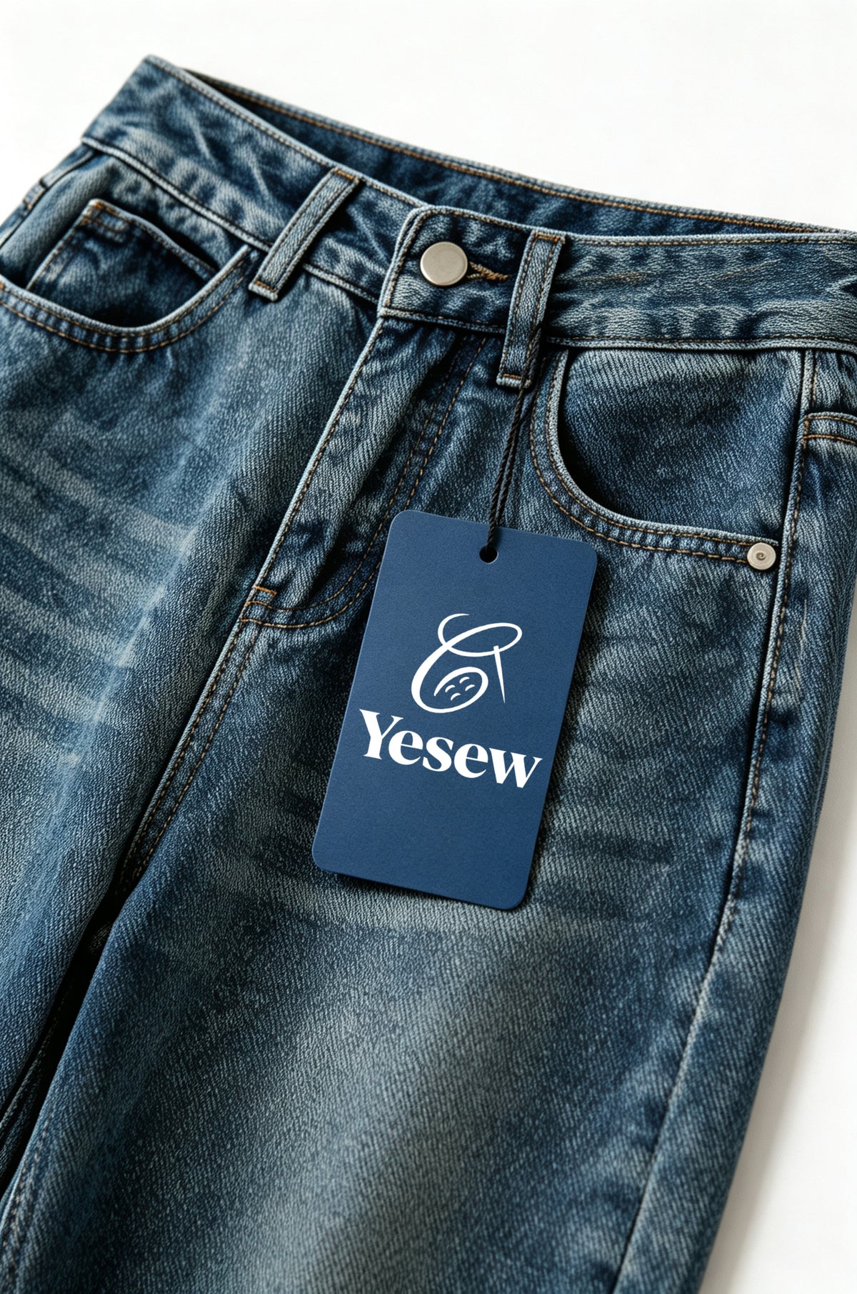 Yesew Women's High Waisted Straight Leg Jeans, Vintage Washed Loose Wide Leg Denim Pants, Classic 5 Pocket Slim Fit Casual Denim Trousers