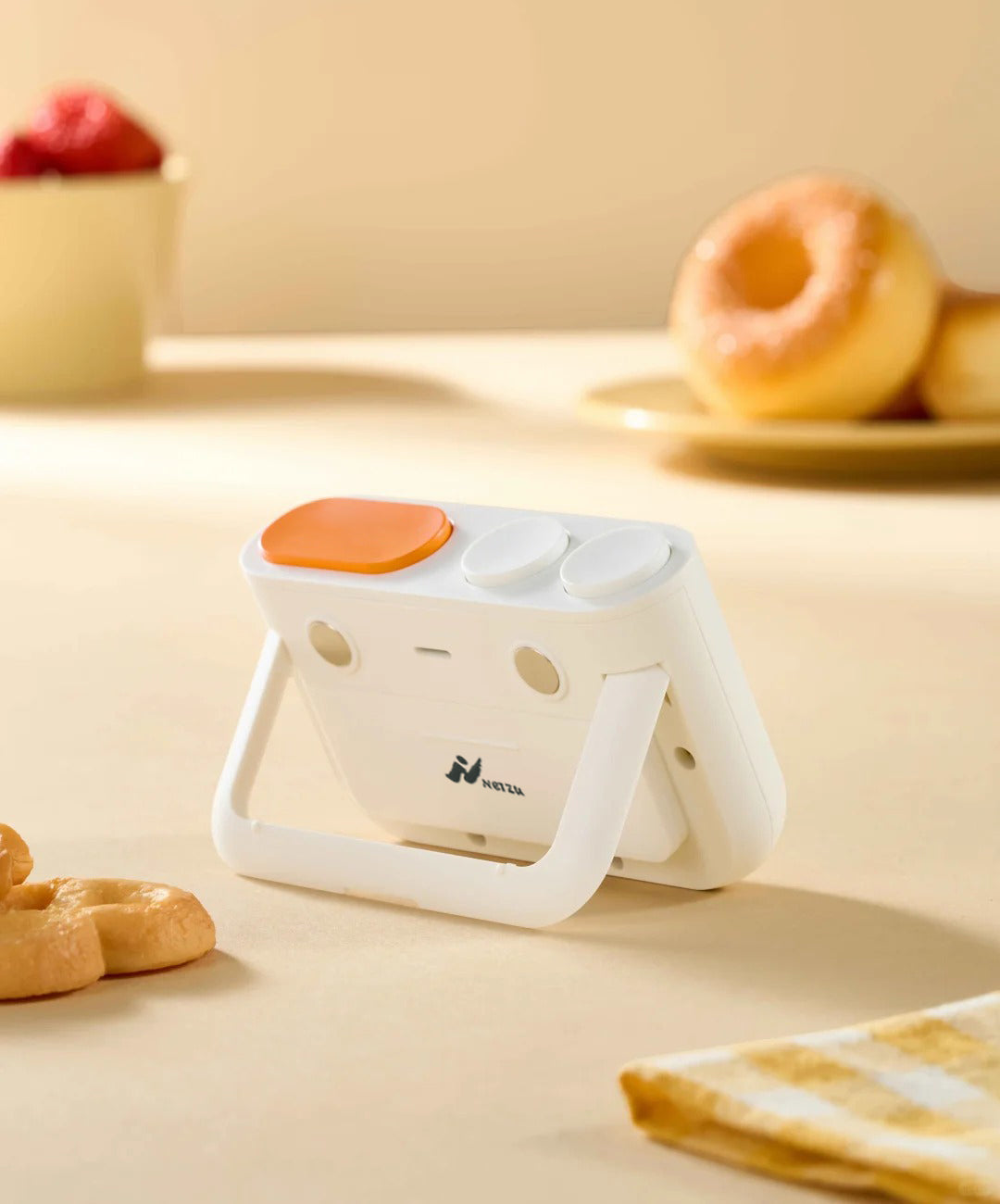 NETZU Digital Kitchen Timer, Large Bold LCD Display Electronic Timer with Magnetic Back & Foldable Stand, Count Up & Count Down Cooking Timer, One Touch Orange Button for Baking, Studying, Workout, Classroom