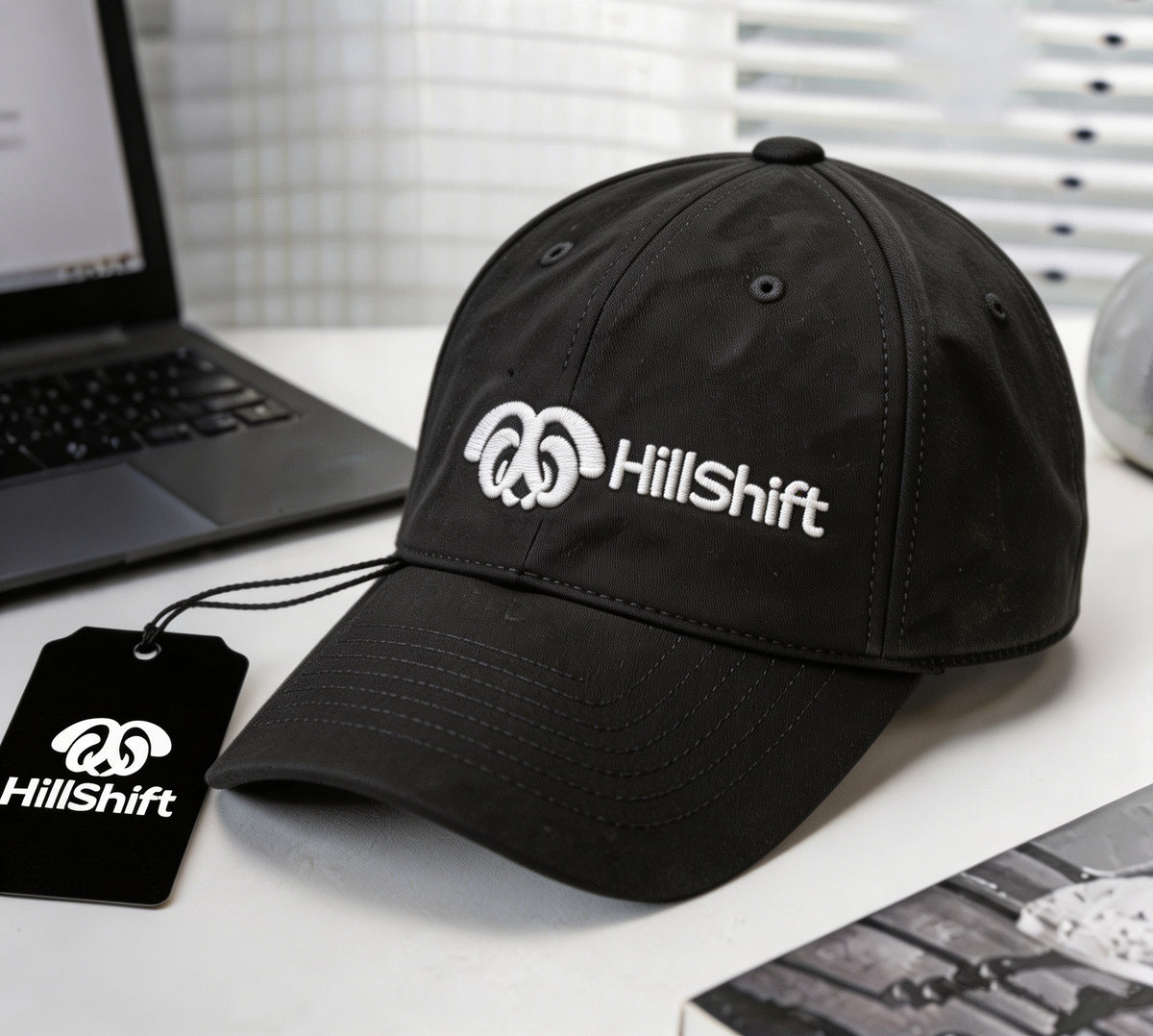 HillShift Unisex Baseball Cap, Quick Dry Lightweight Dad Hat with 3D Embroidery Logo, Adjustable Outdoor Sports Trucker Hat for Men Women