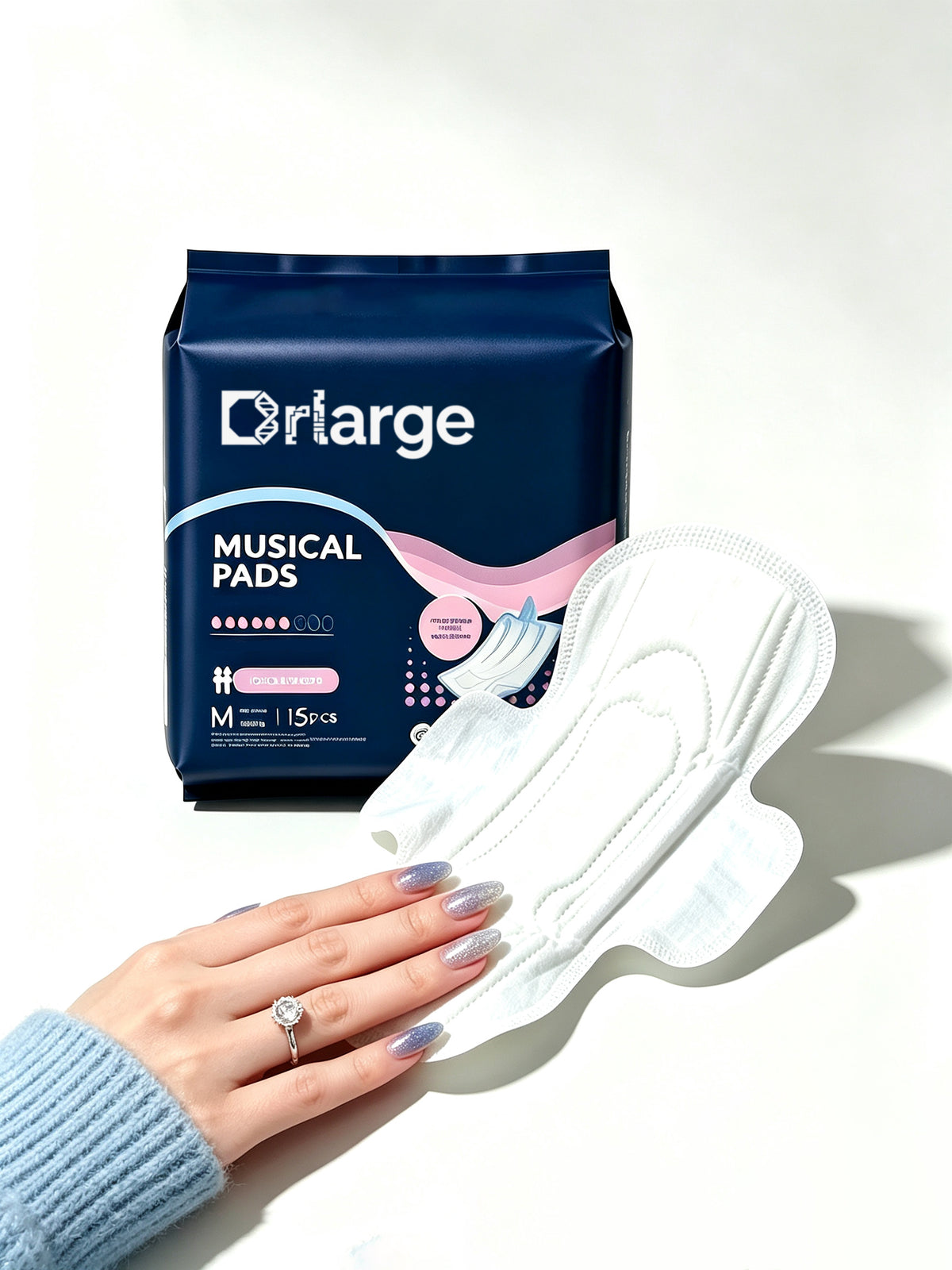 Drlarge Sanitary Towels for Women, M Size Winged Period Towels, Ultra Thin Breathable Leak Proof Soft Skin Friendly Sanitary Towels,15 Count