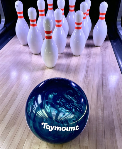 Toymount Bowling Ball, Swirl Deep Blue Recreational Bowling Ball for Beginner Players, Indoor Bowling Lane Sports Game
