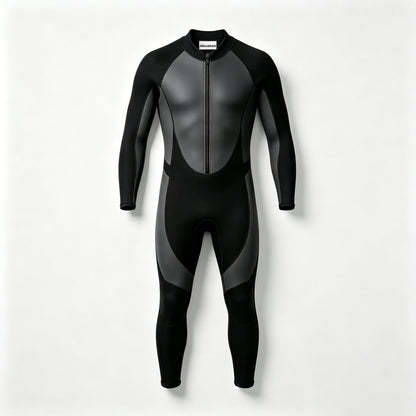Nexushark Men's Full Body Wetsuits, Front Zipper Long Sleeve Neoprene Diving Suit, Stretch Thermal Wetsuit for Snorkeling, Surfing, Swimming, Kayaking Water Sports