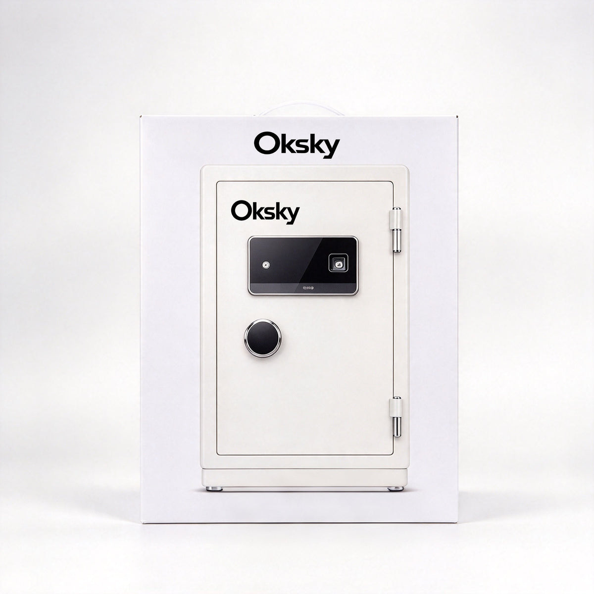 Oksky Safe Box, Home Digital Security Safe with Fingerprint & Keypad Lock for Money Documents Valuables Storage