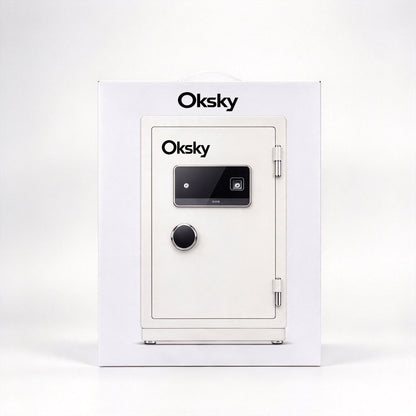 Oksky Safe Box, Home Digital Security Safe with Fingerprint & Keypad Lock for Money Documents Valuables Storage