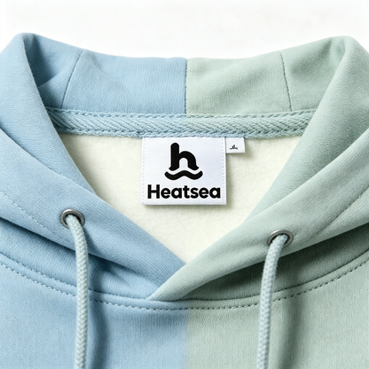 Heatsea Split‑Color Fleece Lined Pullover Hoodie, Unisex Soft Warm Drawstring Hooded Sweatshirt With Kangaroo Pocket