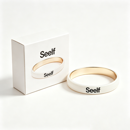Seelf Bangle Bracelet for Women, Classic White Glossy Wrist Bangle, Minimalist Wide Cuff Bracelet, Fashion Jewelry for Daily Wear, Party & Gift