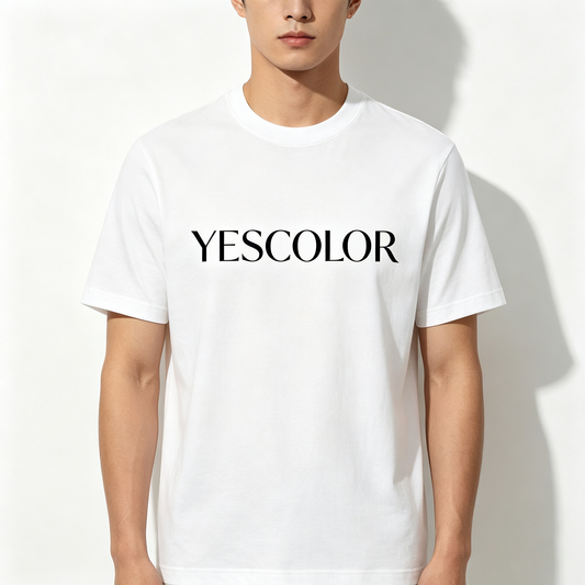 YESCOLOR White Crew Neck Short Sleeve T-Shirt, Premium Soft Cotton Regular Fit Basic Graphic Tee, Minimalist Casual Summer Streetwear Top for Men