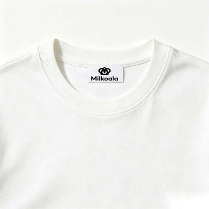 Milkoala Crew Neck Short-Sleeve T-Shirt, 100% Cotton Off-White Basic Tee for Men Daily Casual Outfit