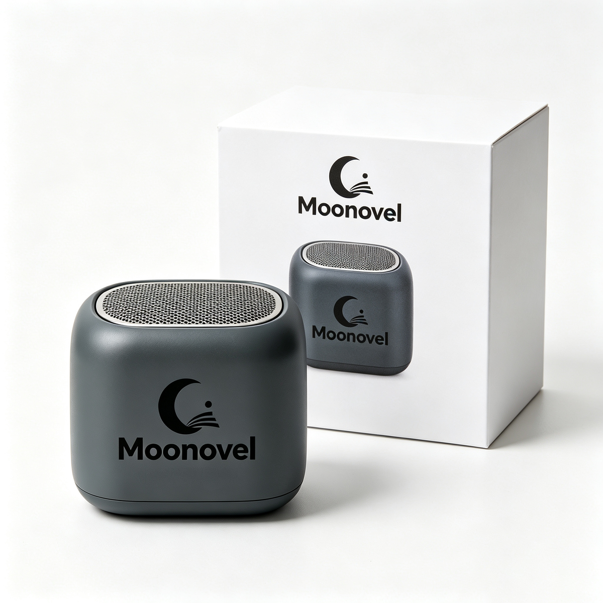 Moonovel Small Wireless Bluetooth Speaker, Personal Stereo Audio Player, Rechargeable, Durable Matte Shell for Camping, Bedroom & Office