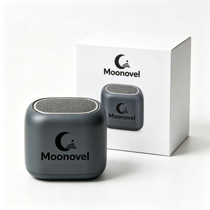 Moonovel Small Wireless Bluetooth Speaker, Personal Stereo Audio Player, Rechargeable, Durable Matte Shell for Camping, Bedroom & Office