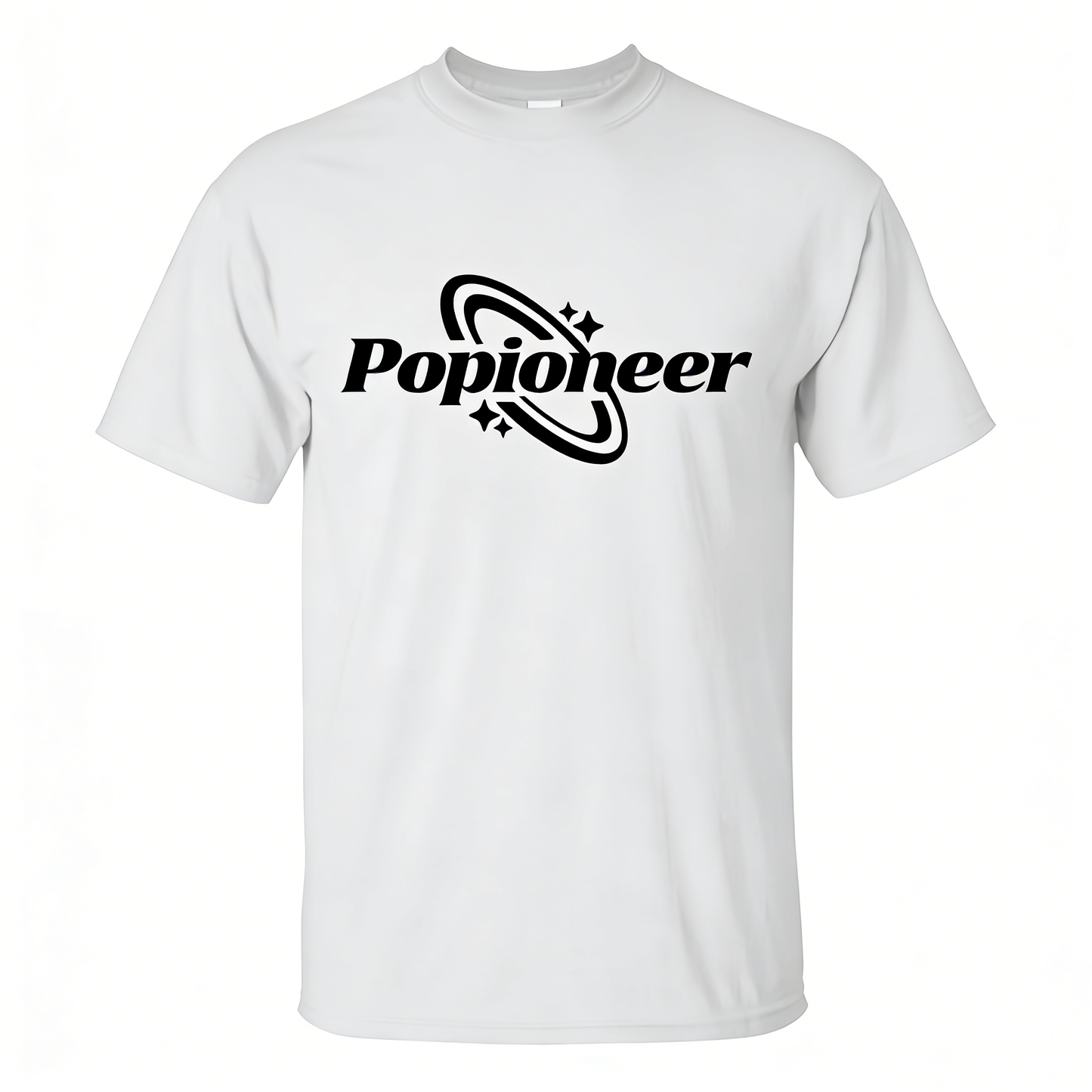 【Popioneer Saturn Logo Print T-Shirt】—— Minimalist Streetwear for Everyday Style