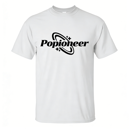 【Popioneer Saturn Logo Print T-Shirt】—— Minimalist Streetwear for Everyday Style