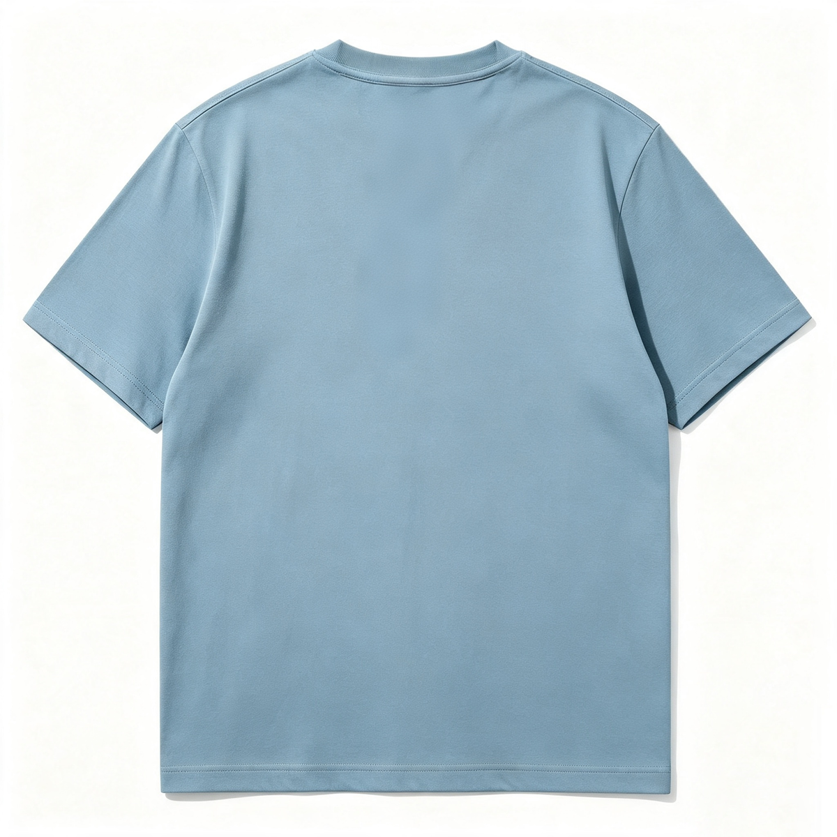 Mountluck Basic Crew Neck Short Sleeve T‑Shirt, Hazy Blue Soft‑Fit Plain Casual Tee