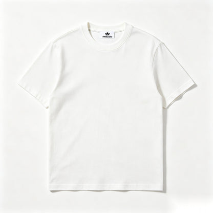 Milkoala Crew Neck Short-Sleeve T-Shirt, 100% Cotton Off-White Basic Tee for Men Daily Casual Outfit