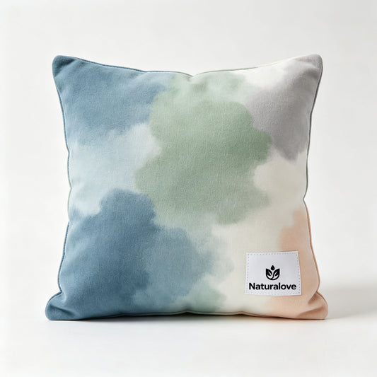 Naturalove Decorative Throw Pillow, Watercolor Tie Dye Square Accent Pillow, Soft Plush Cushion for Sofa Couch Bedroom Living Room Home Decor