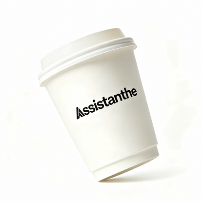 Assistanthe  Disposable Paper Coffee Cups with Lids, 12oz Insulated Hot Cups, Leak-Proof, Eco-Friendly for Coffee, Tea, Hot Chocolate, White
